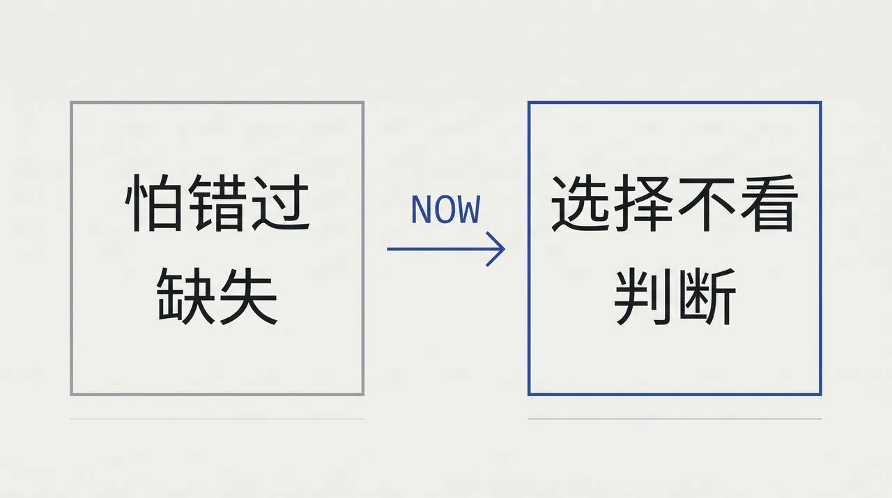 从怕错过到选择不看：两个判断